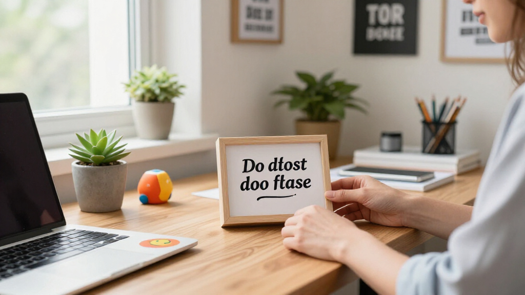 motivational quote desk accessories