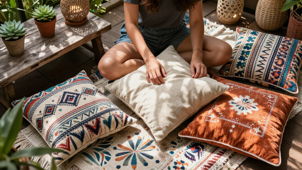boho patio cushions