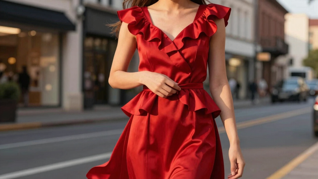 best red peplum dresses