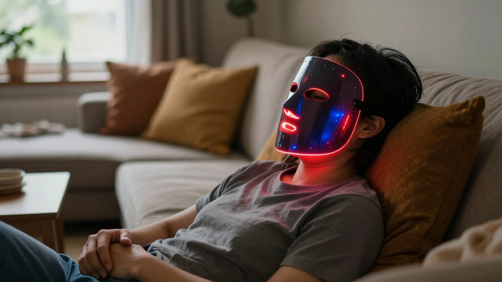 best LED face mask red and blue light premium