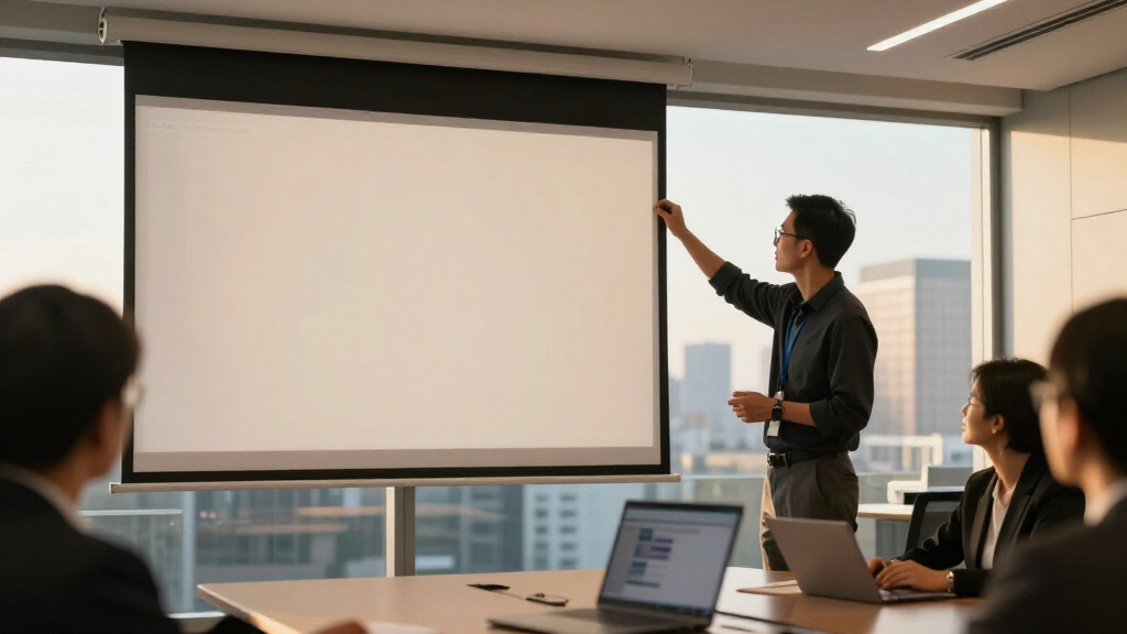 motorized projector screen for conference rooms
