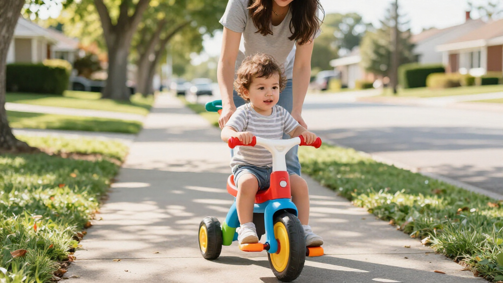 toddler tricycle with steering handle