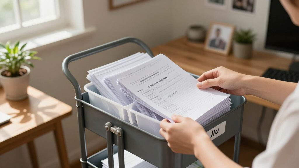 organizer cart for legal forms and receipts