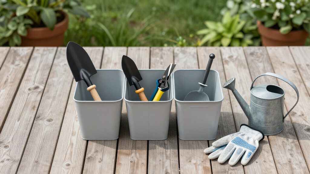 garden tool storage bins