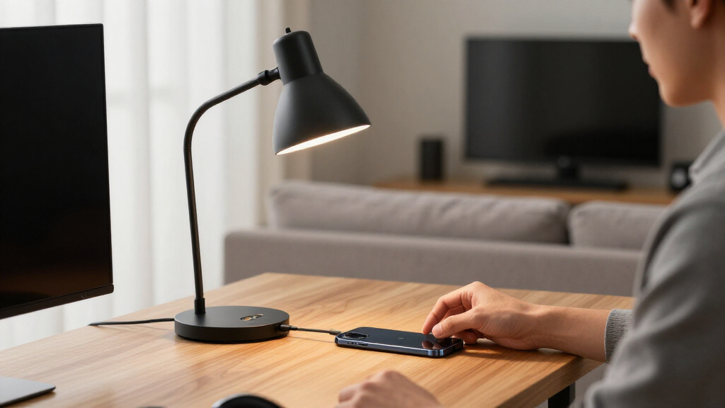 desk lamp with USB charging port