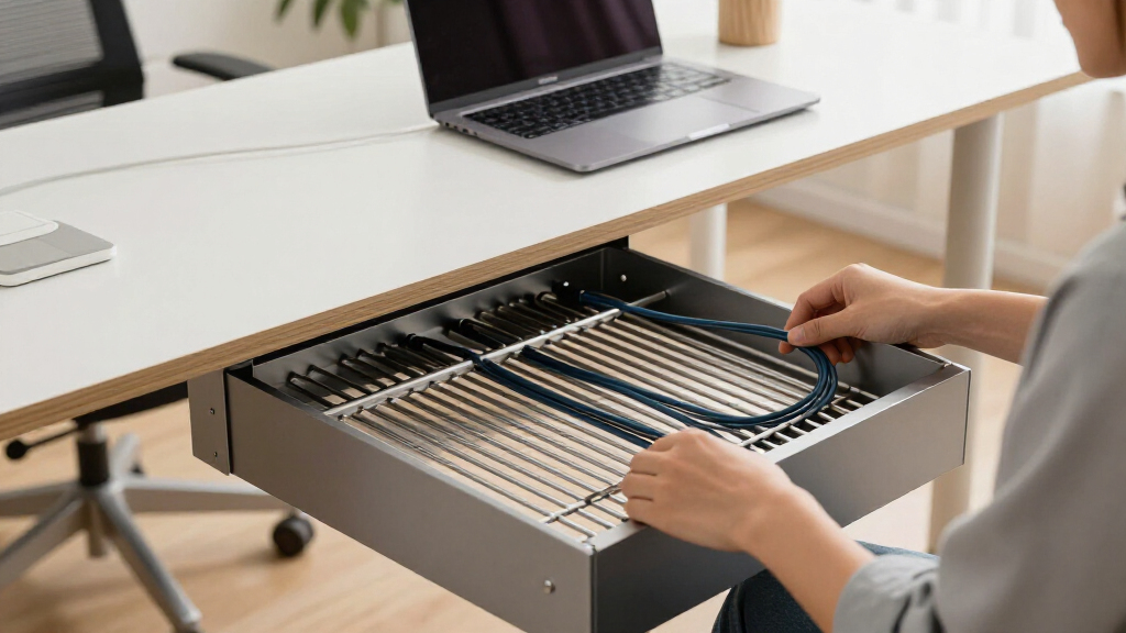 best all metal under desk cable tray