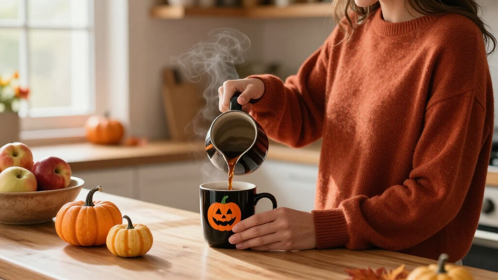Halloween themed coffee mugs