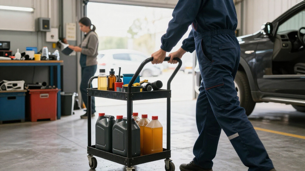 rolling oil drain cart