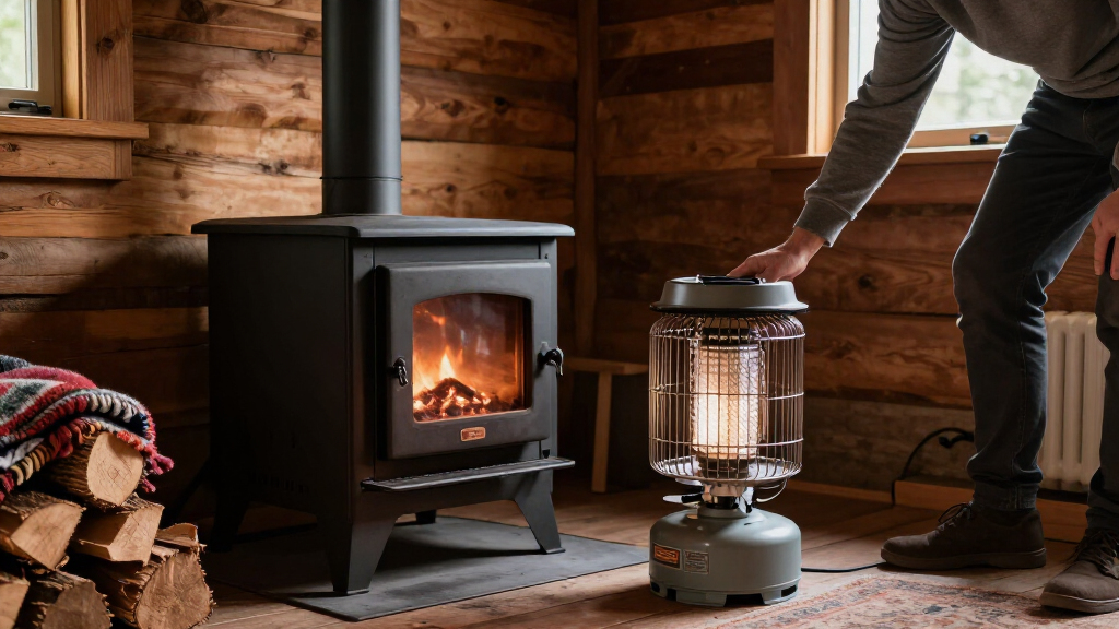 backup heating system for cabins