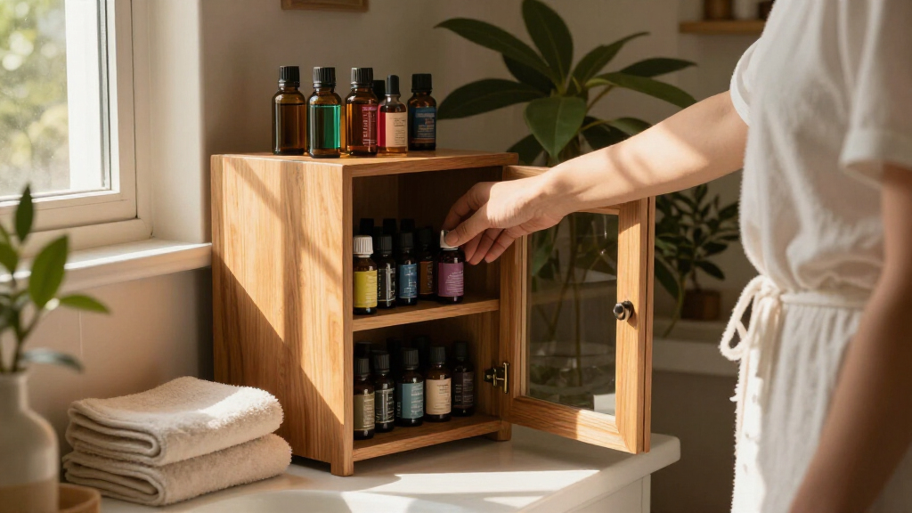 essential oil organizer cabinet freestanding