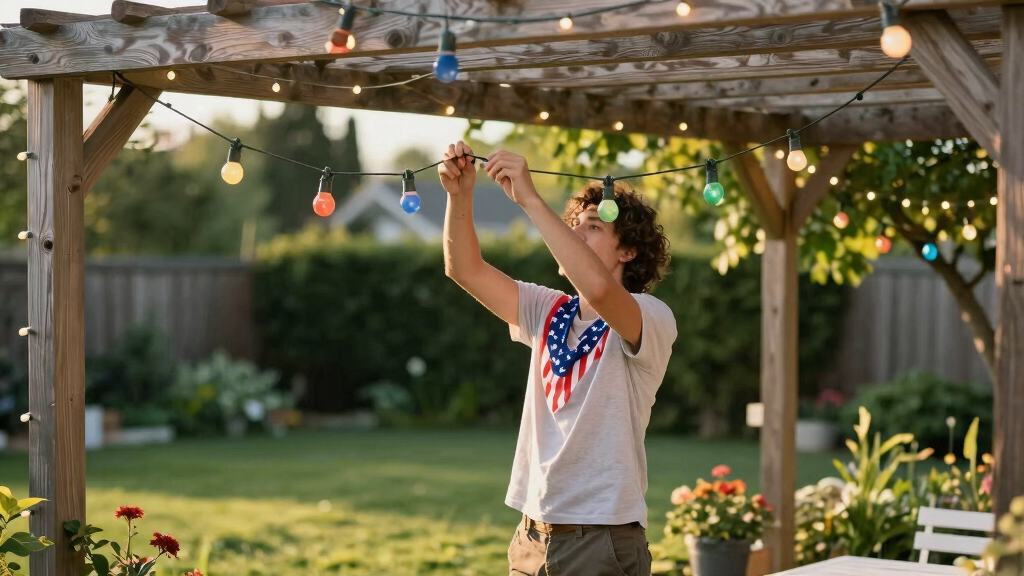 patriotic outdoor string lights