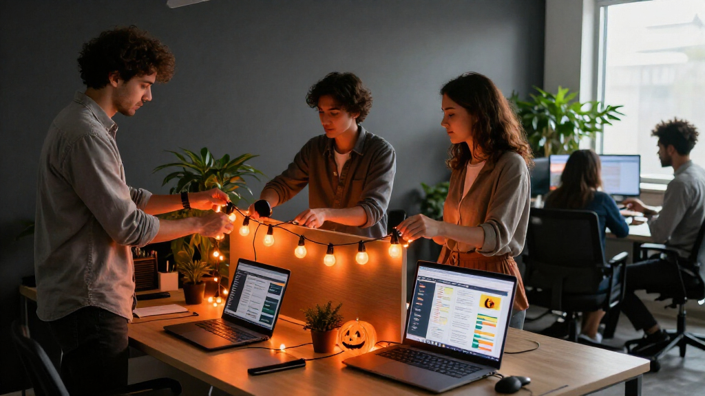 LED Halloween string lights for office