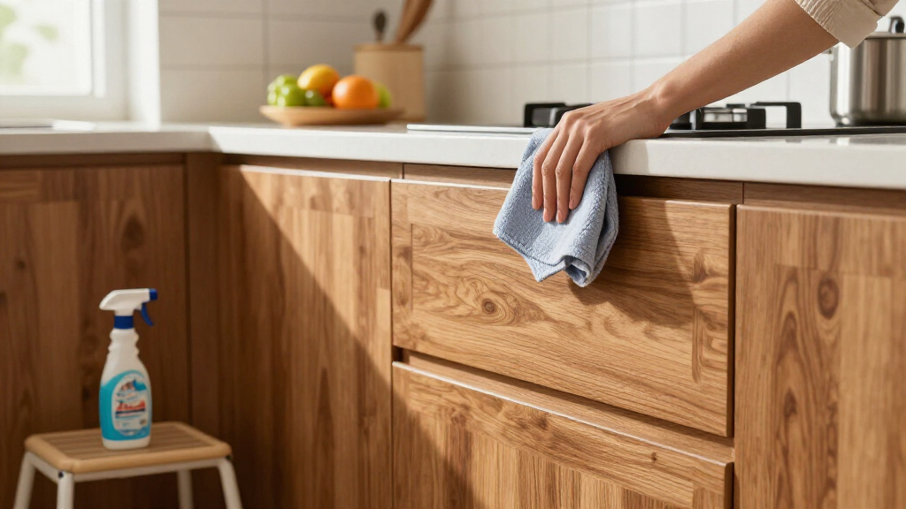 way to clean kitchen cabinets