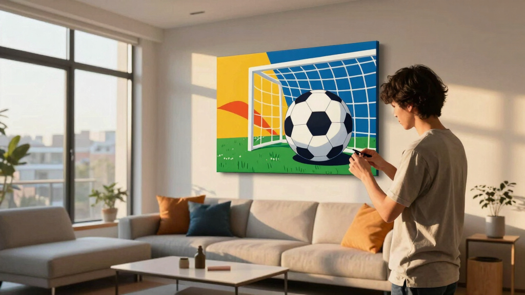 soccer-themed wall art