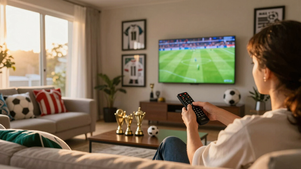 soccer-themed living room decor