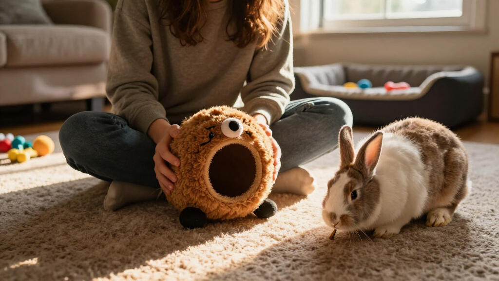 stuffed burrow hideandseek toy