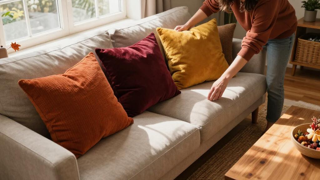 fall-inspired decorative throw pillows