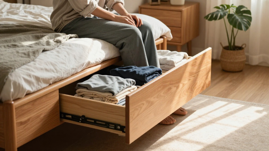 bed frame with storage