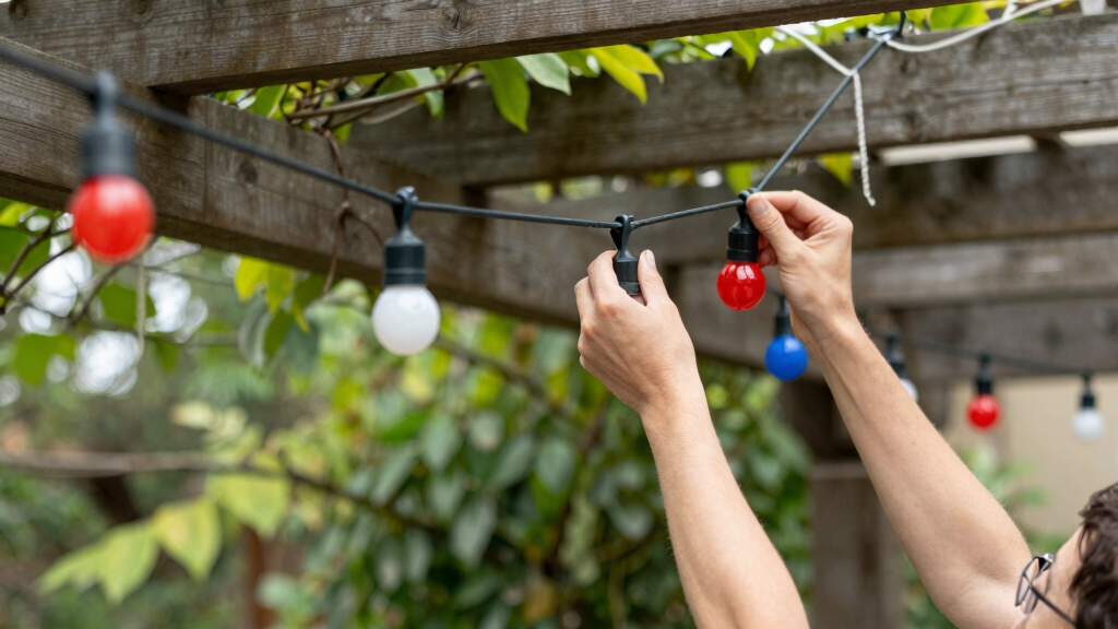 patriotic outdoor string lights
