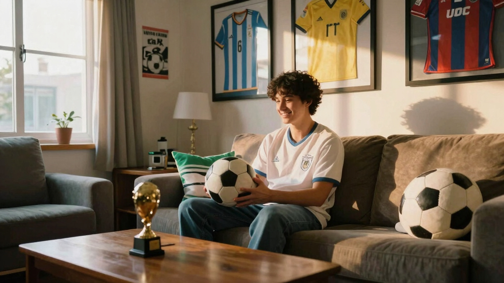 soccer-themed living room decor
