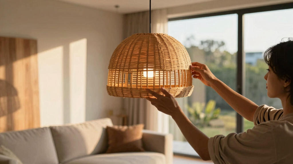 woven pendant light