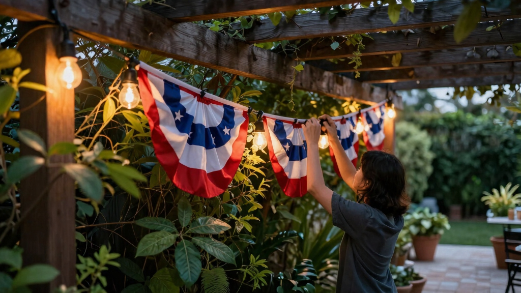 patriotic outdoor string lights