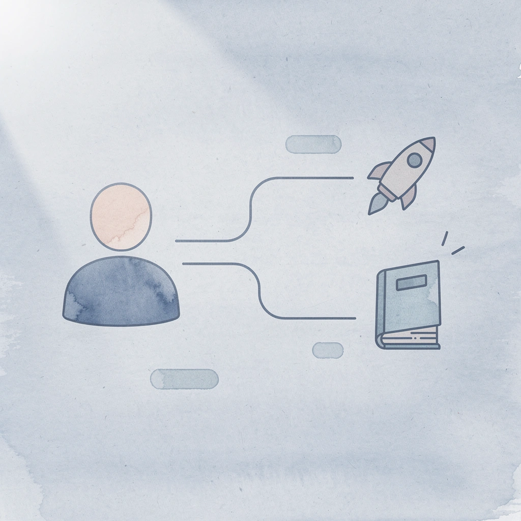 Icon splitting into two paths representing the gap between prioritization and execution confidence