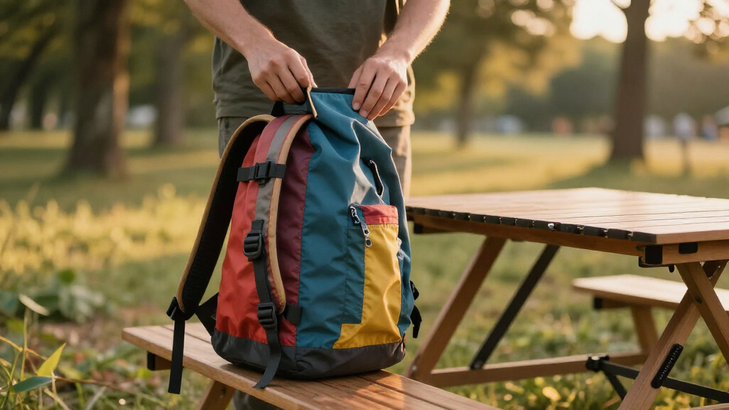foldable picnic table backpacks