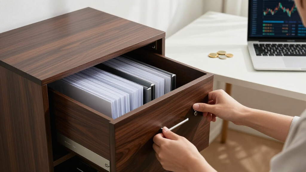 lockable cabinet for financial files and backups