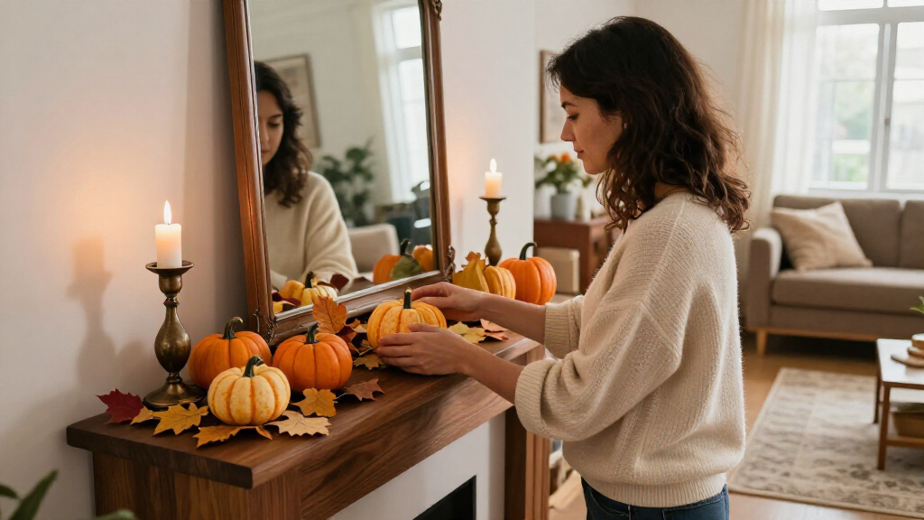 Halloween mantel decorations