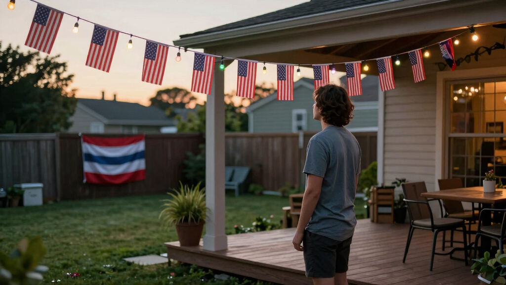 patriotic outdoor string lights