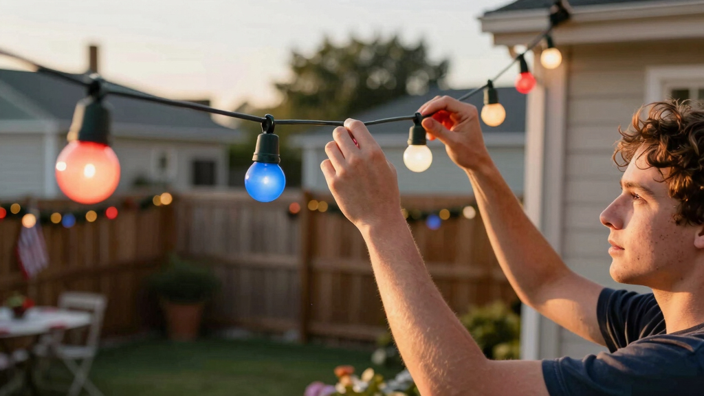 patriotic LED string lights