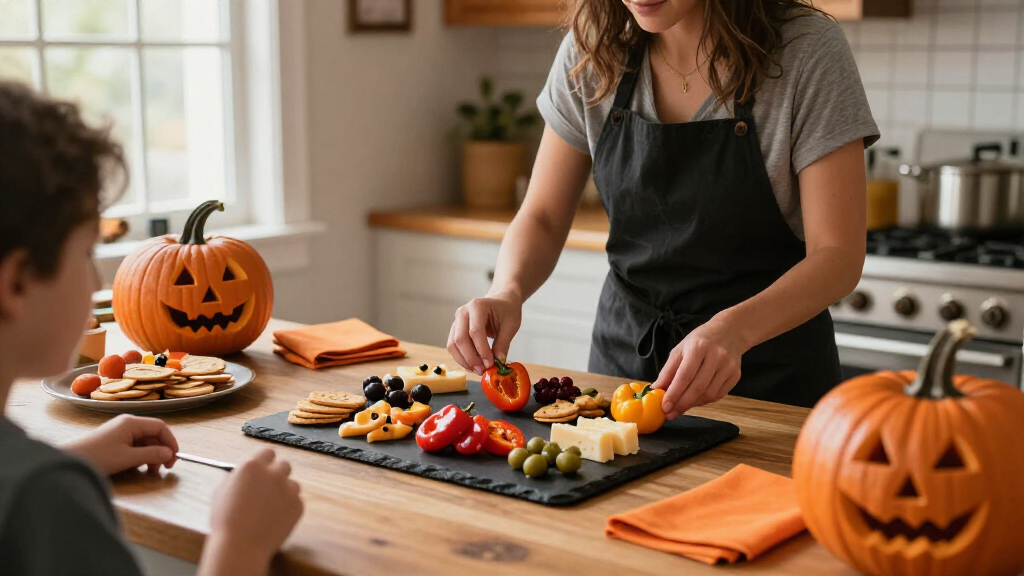 Halloween appetizer serving trays