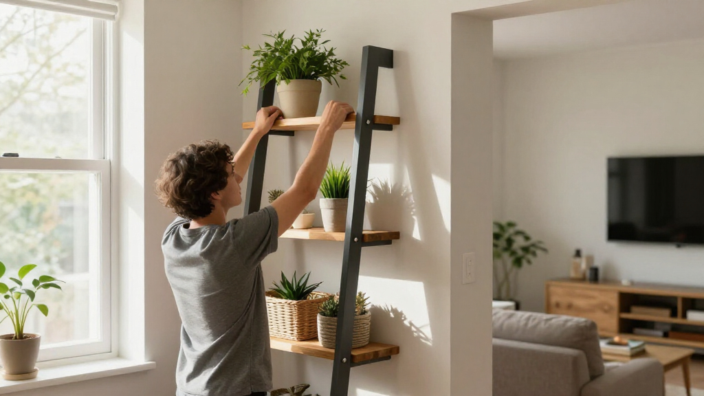 best-ladder-shelf-for-narrow-apartments