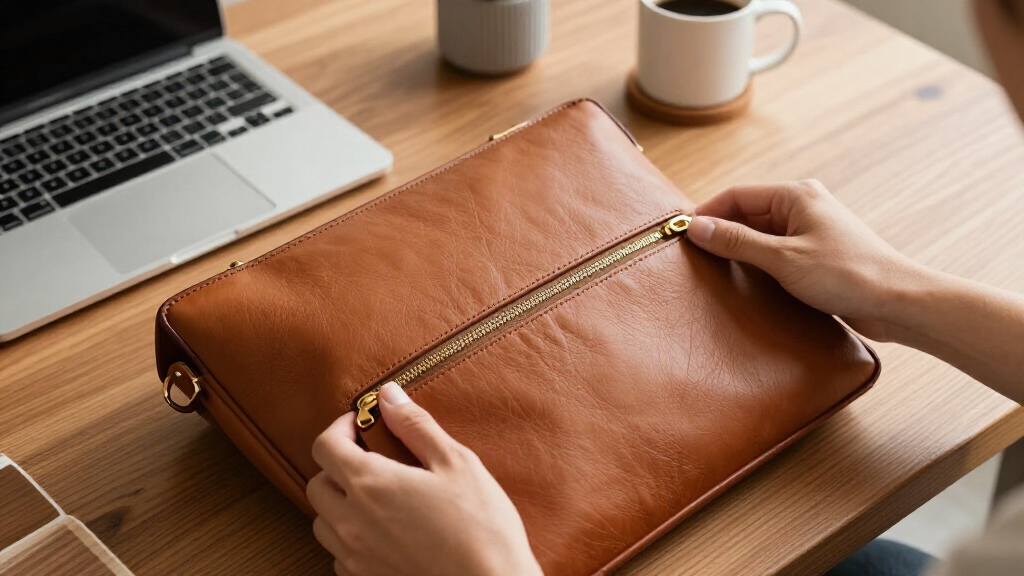 full grain leather laptop tote bags with zipper top