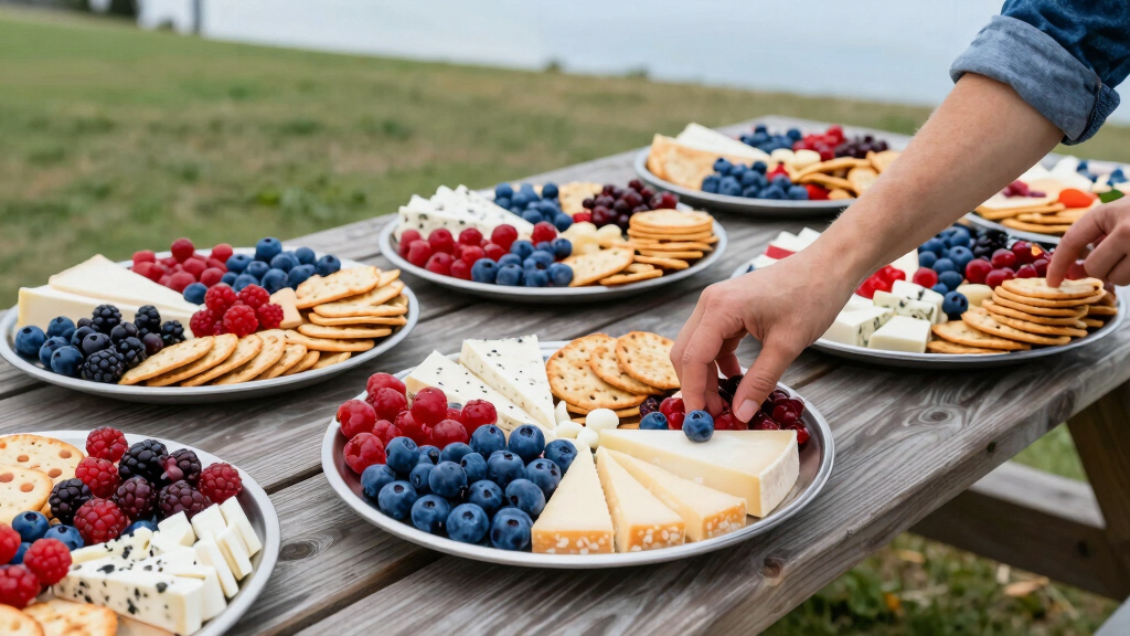 patriotic outdoor serving platters