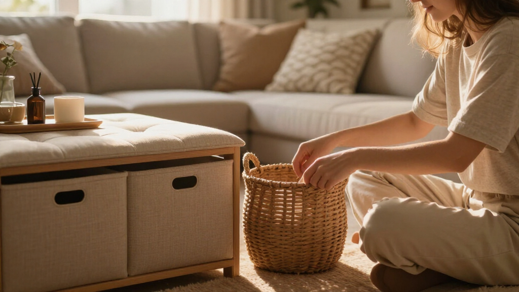 tufted storage benches