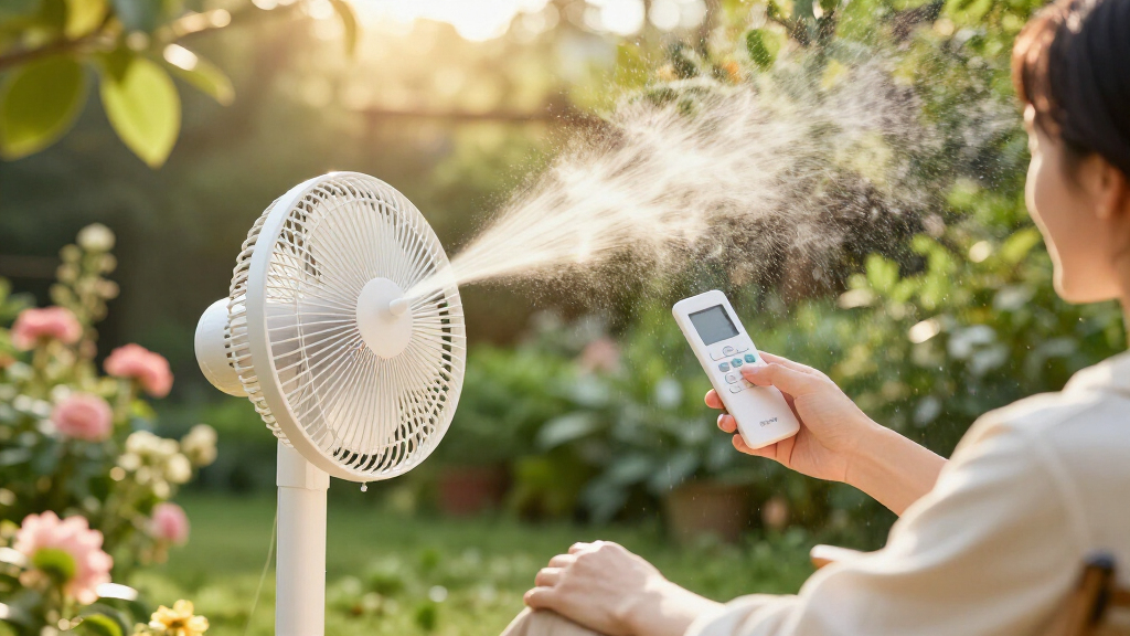misting fan with remote and timer