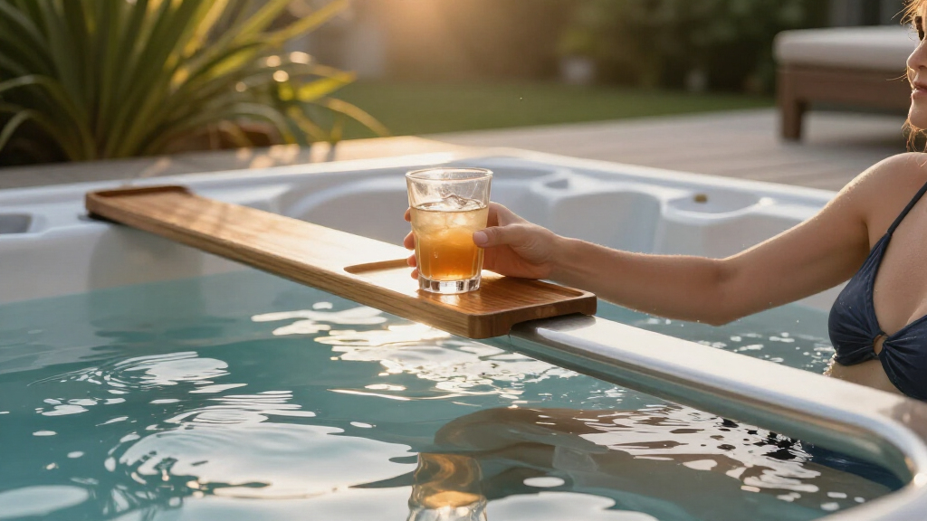 best hot tub handrail with tray