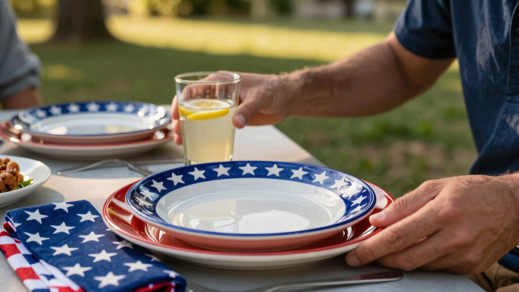 patriotic outdoor dinnerware