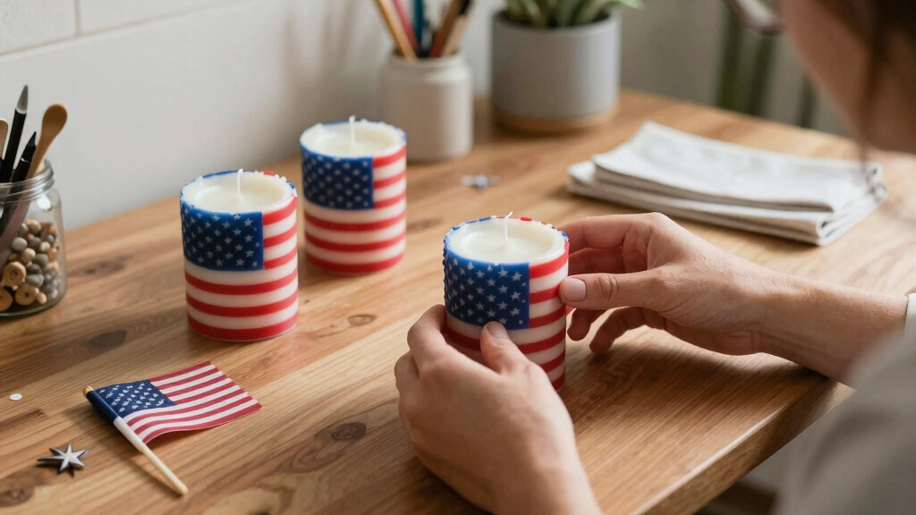 patriotic American flag candles