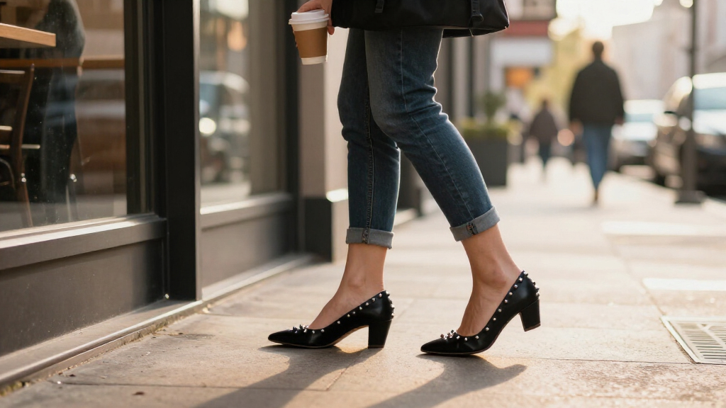 best studded black pumps