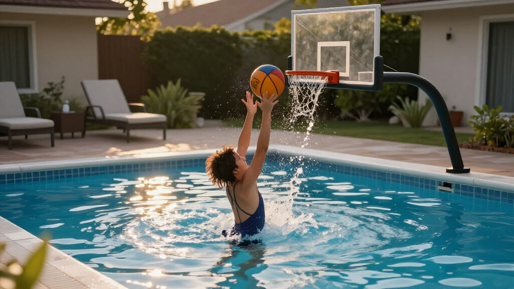 pool basketball hoops