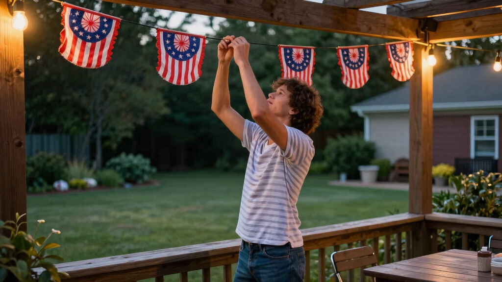 patriotic outdoor string lights