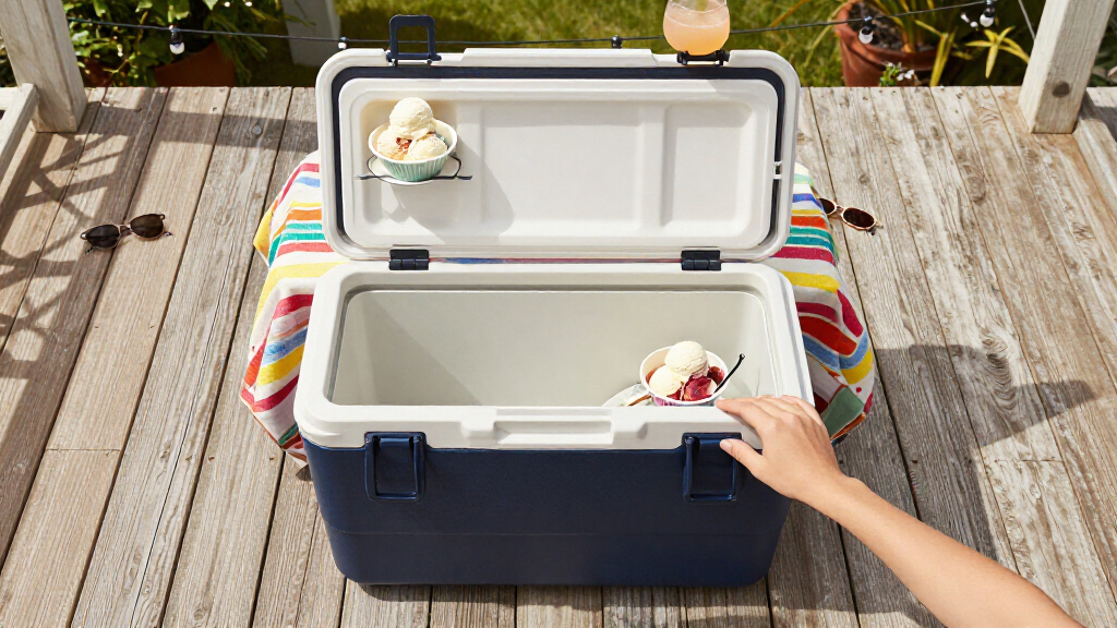 patio cooler table with hidden storage