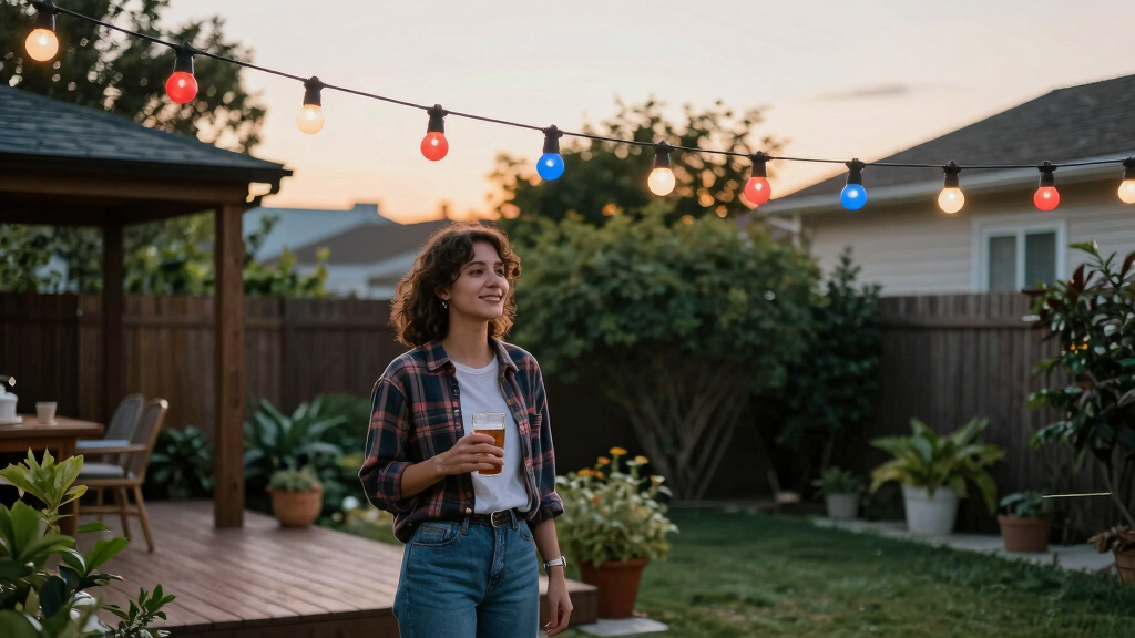 patriotic outdoor string lights