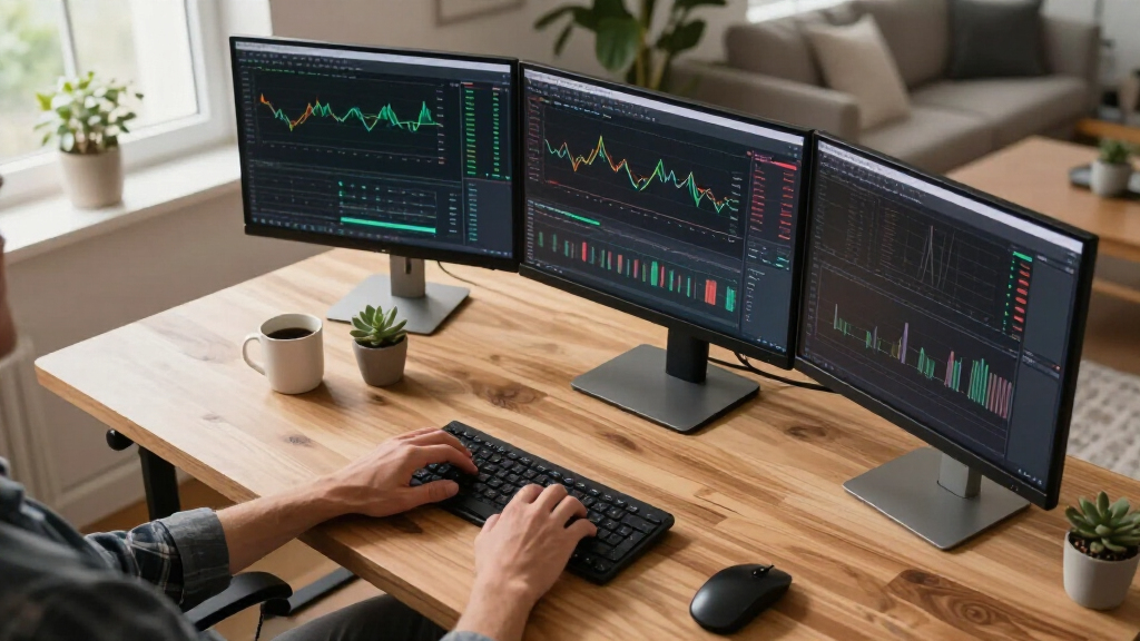 desk for four monitor setup