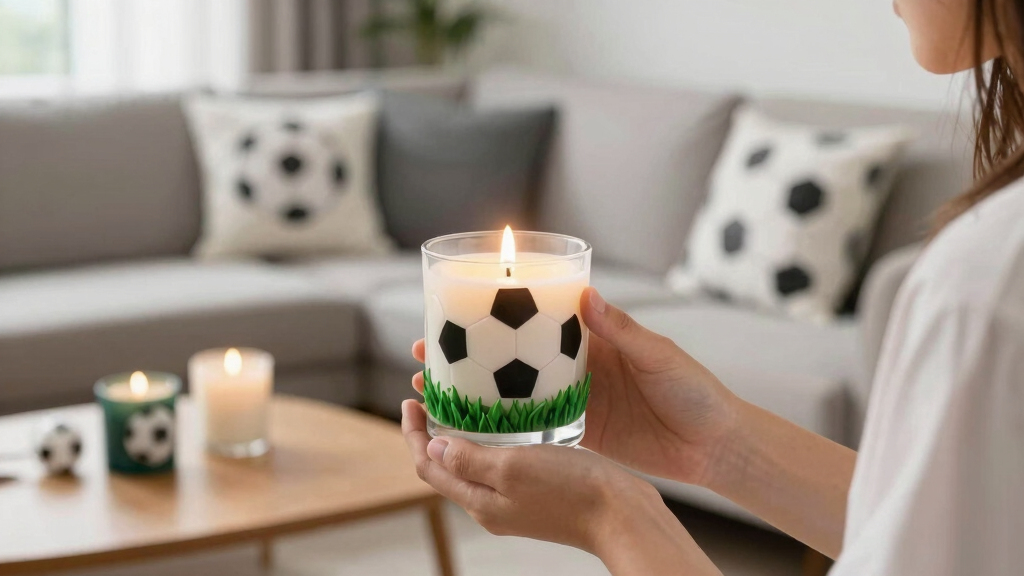 soccer-themed candles