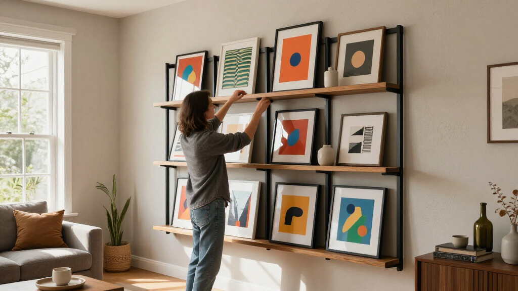 oversized wall mounted art racks