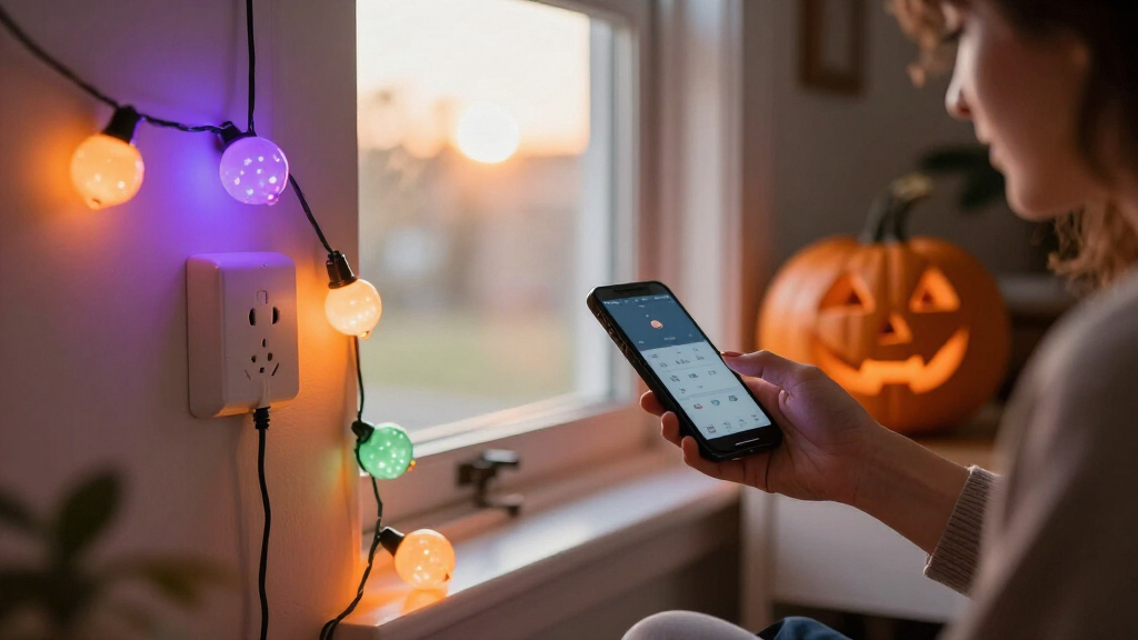 smart plug controlled Halloween lights